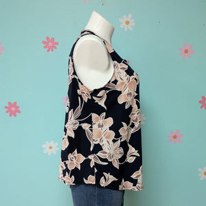 Sz2X Papermoon Navy Floral Sleeveless Blouse