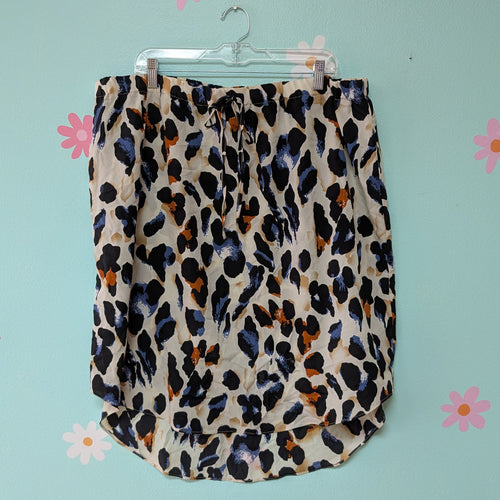 Sz2X Blue Animal Print Skirt