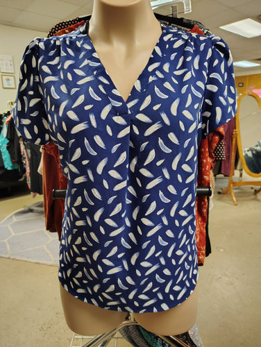 Blue patterned dress top size 2x