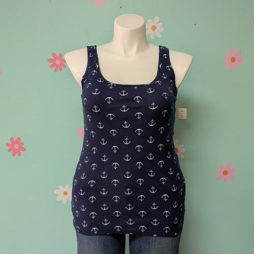 SzXL Faded Glory Navy Anchor Tank