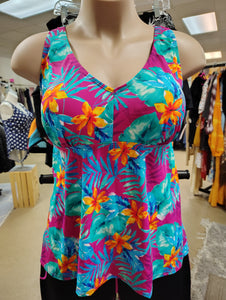 Swimsuits for All floral floaty tankini swim top size 22