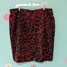 Load image into Gallery viewer, Sz18 Lane Bryant Red Animal Print Pencil Skirt