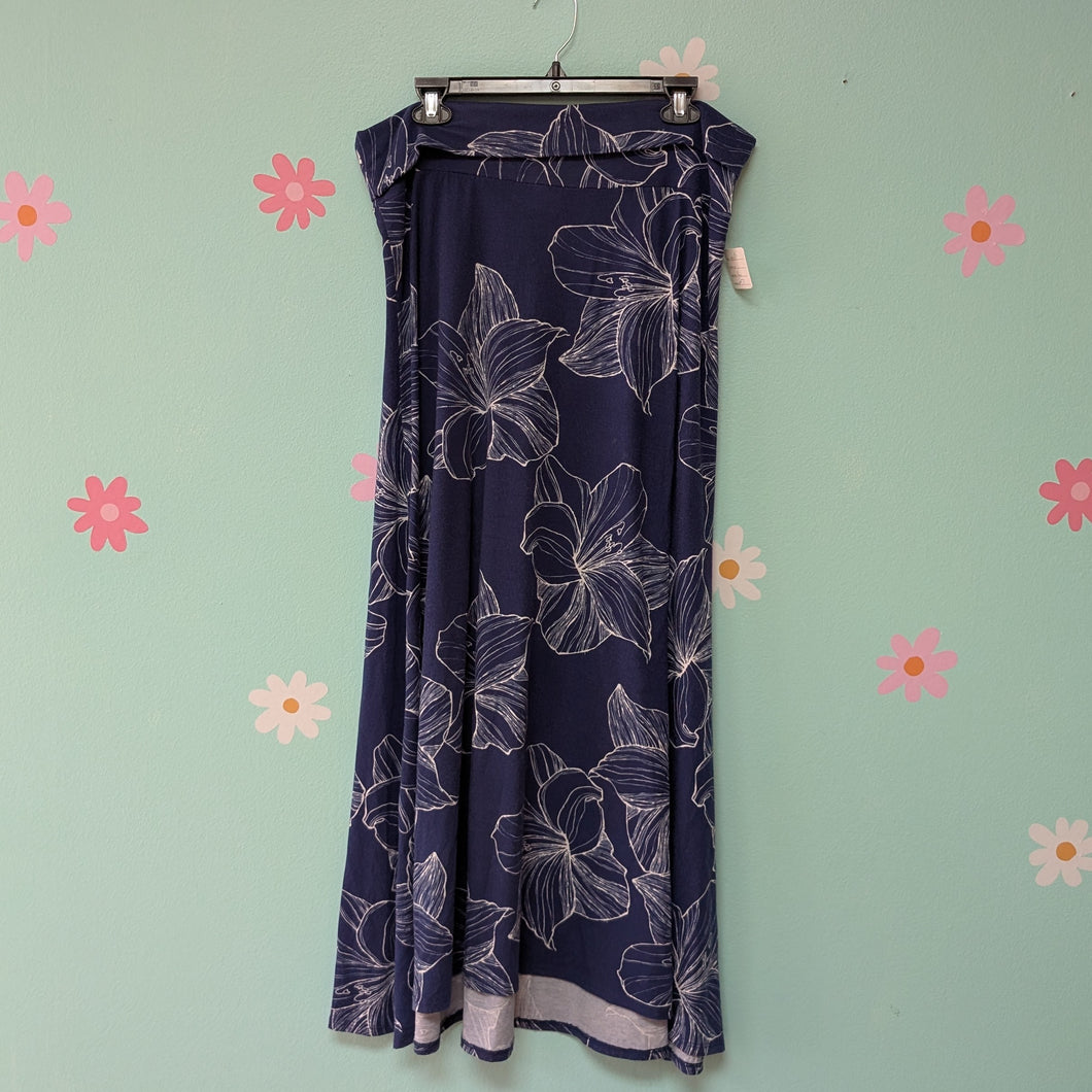 SzL Lularoe Blue and White Maxi Skirt