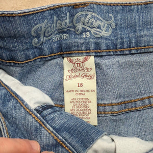 Sz18 Faded Glory Denim Shorts
