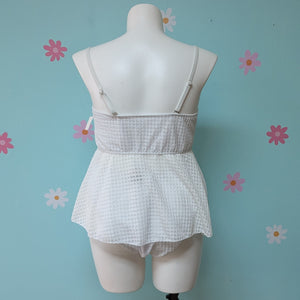 Sz2X White Babydoll Tankini 2 piece Swimsuit