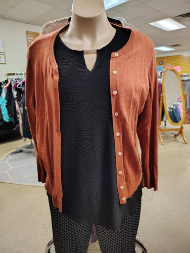 Croft & Barrow orange cardigan size 2x