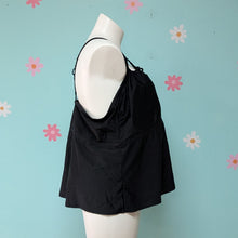 Load image into Gallery viewer, Sz3X Time and True Black Lattice Back Tankini Top