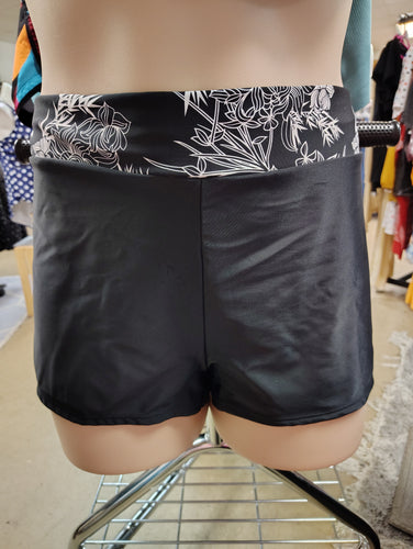 Swim bottom shorts with floral trim size 3x