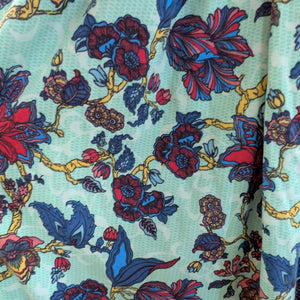 SzXl Lularoe Madison Aqua Floral Swing Skirt