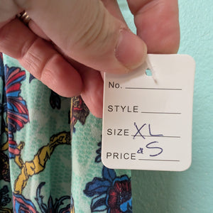 SzXl Lularoe Madison Aqua Floral Swing Skirt