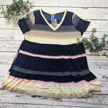 Load image into Gallery viewer, Navy Striped Short Dress